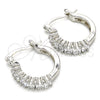 Rhodium Gold Filled Small Hoop, with White Cubic Zirconia, Polished, Rhodium Finish, 02.210.0280.5.15
