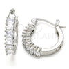 Rhodium Gold Filled Small Hoop, with White Cubic Zirconia, Polished, Rhodium Finish, 02.210.0280.5.15