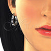Rhodium Gold Filled Small Hoop, with Sapphire Blue and White Cubic Zirconia, Polished, Rhodium Finish, 02.210.0280.7.15