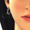 Rhodium Gold Filled Small Hoop, with Multicolor Cubic Zirconia, Polished, Rhodium Finish, 02.210.0280.9.15