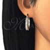 Oro Laminado Small Hoop, Gold Filled Style with White Cubic Zirconia, Polished, Golden Finish, 02.210.0281.20