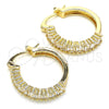 Oro Laminado Small Hoop, Gold Filled Style with White Cubic Zirconia, Polished, Golden Finish, 02.210.0281.20