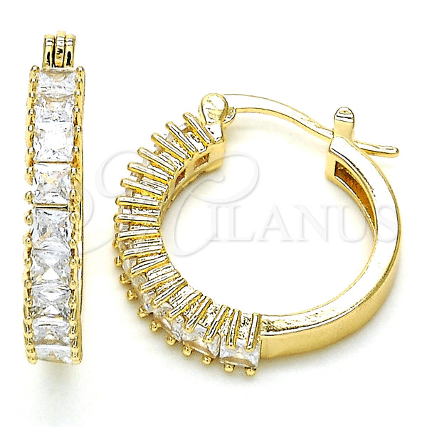 Gold Filled Hoop Earrings — Small Hoop with White Cubic Zirconia Polished 02. — main product view — SKU 127234 | Oro Laminado aretes de aro — Small Hoop with blanco Cubic Zirconia pulido 02. — SKU 127234
