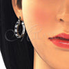 Rhodium Gold Filled Small Hoop, with Sapphire Blue and White Cubic Zirconia, Polished, Rhodium Finish, 02.210.0281.7.20
