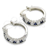 Rhodium Gold Filled Small Hoop, with Sapphire Blue and White Cubic Zirconia, Polished, Rhodium Finish, 02.210.0281.7.20