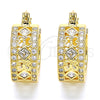 Oro Laminado Small Hoop, Gold Filled Style with White Cubic Zirconia, Polished, Golden Finish, 02.210.0282.20