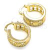 Oro Laminado Small Hoop, Gold Filled Style with White Cubic Zirconia, Polished, Golden Finish, 02.210.0282.20