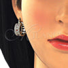 Oro Laminado Small Hoop, Gold Filled Style with Garnet and White Cubic Zirconia, Polished, Golden Finish, 02.210.0282.1.20