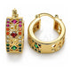Oro Laminado Small Hoop, Gold Filled Style with Multicolor Cubic Zirconia, Polished, Golden Finish, 02.210.0282.4.20