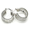 Rhodium Plated Small Hoop, with White Cubic Zirconia, Polished, Rhodium Finish, 02.210.0282.5.20
