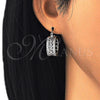 Rhodium Gold Filled Small Hoop, with White Cubic Zirconia, Polished, Rhodium Finish, 02.210.0282.5.20