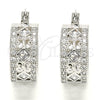 Rhodium Gold Filled Small Hoop, with White Cubic Zirconia, Polished, Rhodium Finish, 02.210.0282.5.20
