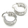 Rhodium Gold Filled Small Hoop, with White Cubic Zirconia, Polished, Rhodium Finish, 02.210.0282.5.20