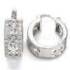 Rhodium Gold Filled Small Hoop, with White Cubic Zirconia, Polished, Rhodium Finish, 02.210.0282.5.20