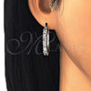 Rhodium Gold Filled Small Hoop, with White Cubic Zirconia, Polished, Rhodium Finish, 02.210.0283.5.25