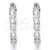 Rhodium Gold Filled Small Hoop, with White Cubic Zirconia, Polished, Rhodium Finish, 02.210.0283.5.25