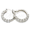 Rhodium Gold Filled Small Hoop, with White Cubic Zirconia, Polished, Rhodium Finish, 02.210.0283.5.25