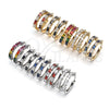 Rhodium Gold Filled Small Hoop, with Sapphire Blue and White Cubic Zirconia, Polished, Rhodium Finish, 02.210.0283.7.25