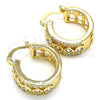 Oro Laminado Small Hoop, Gold Filled Style with White Cubic Zirconia, Polished, Golden Finish, 02.210.0284.20