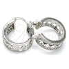 Rhodium Plated Small Hoop, with White Cubic Zirconia, Polished, Rhodium Finish, 02.210.0284.5.20