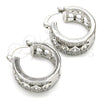 Rhodium Plated Small Hoop, with White Cubic Zirconia, Polished, Rhodium Finish, 02.210.0284.5.20