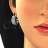 Rhodium Gold Filled Small Hoop, with White Cubic Zirconia, Polished, Rhodium Finish, 02.210.0284.5.20