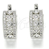 Rhodium Gold Filled Small Hoop, with White Cubic Zirconia, Polished, Rhodium Finish, 02.210.0284.5.20