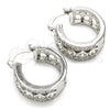 Rhodium Gold Filled Small Hoop, with White Cubic Zirconia, Polished, Rhodium Finish, 02.210.0284.5.20
