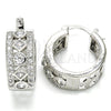 Rhodium Gold Filled Small Hoop, with White Cubic Zirconia, Polished, Rhodium Finish, 02.210.0284.5.20