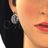 Rhodium Gold Filled Small Hoop, with Garnet and White Cubic Zirconia, Polished, Rhodium Finish, 02.210.0284.6.20
