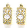 Oro Laminado Small Hoop, Gold Filled Style with White Cubic Zirconia, Polished, Golden Finish, 02.210.0285.20