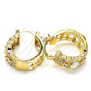 Oro Laminado Small Hoop, Gold Filled Style with White Cubic Zirconia, Polished, Golden Finish, 02.210.0285.20