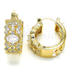 Oro Laminado Small Hoop, Gold Filled Style with White Cubic Zirconia, Polished, Golden Finish, 02.210.0285.20