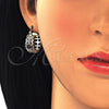 Oro Laminado Small Hoop, Gold Filled Style with Black and White Cubic Zirconia, Polished, Golden Finish, 02.210.0285.3.20