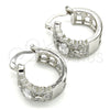 Rhodium Gold Filled Small Hoop, with White Cubic Zirconia, Polished, Rhodium Finish, 02.210.0285.5.20