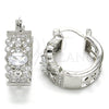 Rhodium Gold Filled Small Hoop, with White Cubic Zirconia, Polished, Rhodium Finish, 02.210.0285.5.20