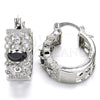 Rhodium Plated Small Hoop, with Black and White Cubic Zirconia, Polished, Rhodium Finish, 02.210.0285.8.20
