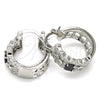 Rhodium Gold Filled Small Hoop, with Black and White Cubic Zirconia, Polished, Rhodium Finish, 02.210.0285.8.20