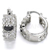 Rhodium Gold Filled Small Hoop, with Black and White Cubic Zirconia, Polished, Rhodium Finish, 02.210.0285.8.20