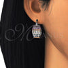 Rhodium Gold Filled Small Hoop, with Multicolor Cubic Zirconia, Polished, Rhodium Finish, 02.210.0286.7.20