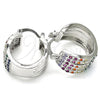 Rhodium Gold Filled Small Hoop, with Multicolor Cubic Zirconia, Polished, Rhodium Finish, 02.210.0286.7.20