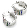 Rhodium Gold Filled Small Hoop, with Multicolor Cubic Zirconia, Polished, Rhodium Finish, 02.210.0286.7.20