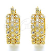 Oro Laminado Small Hoop, Gold Filled Style with White Cubic Zirconia, Polished, Golden Finish, 02.210.0288.20