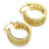Oro Laminado Small Hoop, Gold Filled Style with White Cubic Zirconia, Polished, Golden Finish, 02.210.0288.20