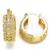 Oro Laminado Small Hoop, Gold Filled Style with White Cubic Zirconia, Polished, Golden Finish, 02.210.0288.20