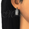 Rhodium Gold Filled Small Hoop, with White Cubic Zirconia, Polished, Rhodium Finish, 02.210.0288.4.20