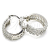Rhodium Gold Filled Small Hoop, with White Cubic Zirconia, Polished, Rhodium Finish, 02.210.0288.4.20
