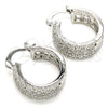 Rhodium Gold Filled Small Hoop, with White Cubic Zirconia, Polished, Rhodium Finish, 02.210.0288.4.20
