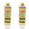 Oro Laminado Small Hoop, Gold Filled Style with Multicolor Micro Pave, Polished, Golden Finish, 02.210.0289.3.20