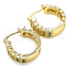 Oro Laminado Small Hoop, Gold Filled Style with Multicolor Micro Pave, Polished, Golden Finish, 02.210.0289.3.20